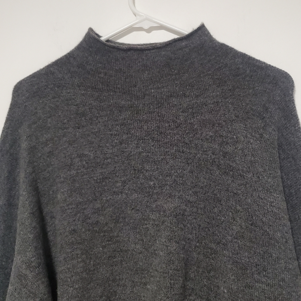 Leith Cozy Mock Neck Grey Sweater - Picture 3 of 6